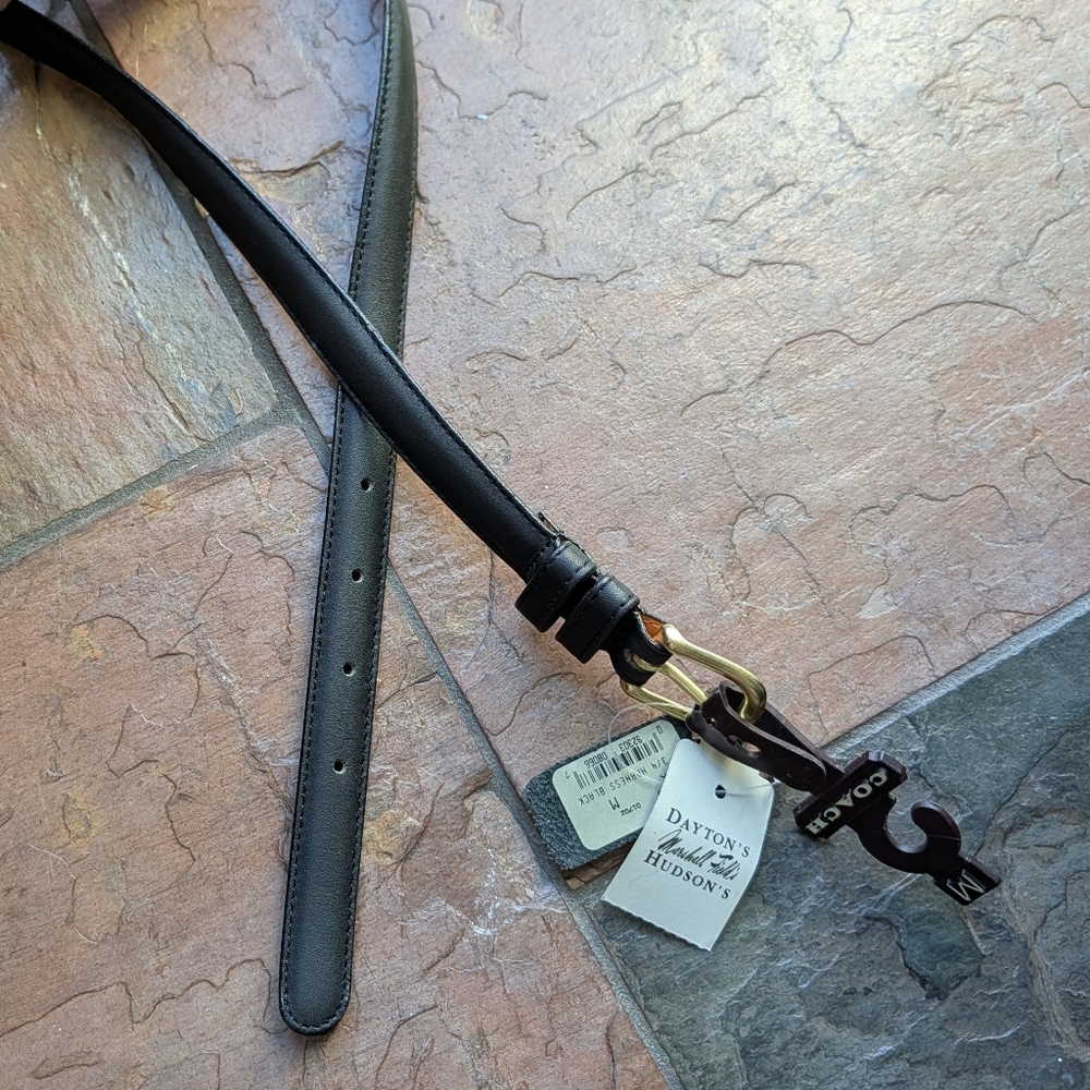 nwt vintage COACH classic black 3/4 harness skinny belt S M